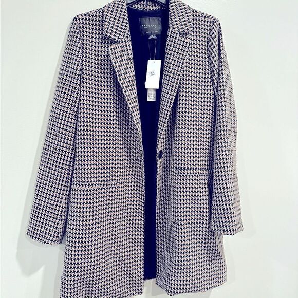 Sanctuary Polyester One-Button Blazer Jacket Carly Coat(Saddle Houndstooth) XS - Picture 7 of 11